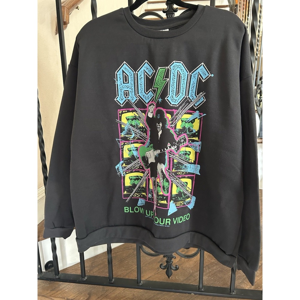 Men's/Unisex XXL AC/DC "Blow Up Your Video" Graphic  Sweatshirt Black